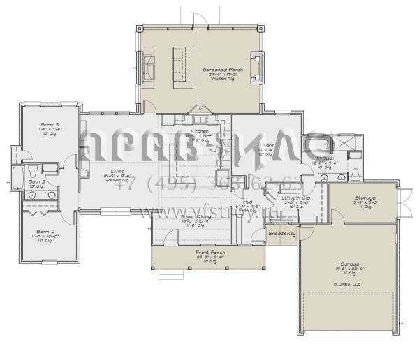 Проект одноэтажного дома с гаражом на две машины в современном стиле S5-159 (2880-00009)