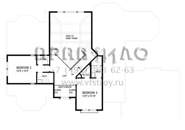 Проект одноэтажного дома с гаражом на три и более машин в американском стиле S5-494 (036-00210)