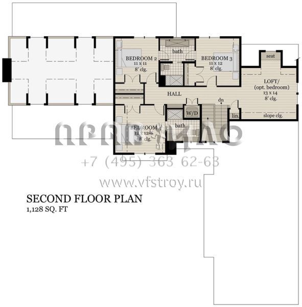 Проект двухэтажного дома с гаражом на три и более машин в современном стиле S5-284 (098-00297)