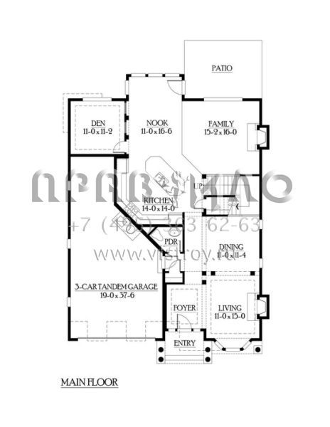 Проект двухэтажного дома с гаражом на три и более машин в скандинавском стиле S5-342 (341-00155)
