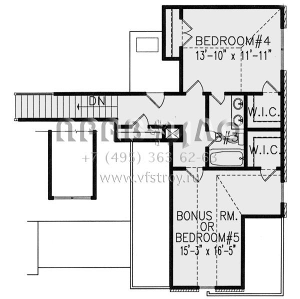 Проект двухэтажного дома с гаражом на две машины в стиле Ранчо S5-273 (699-00191)