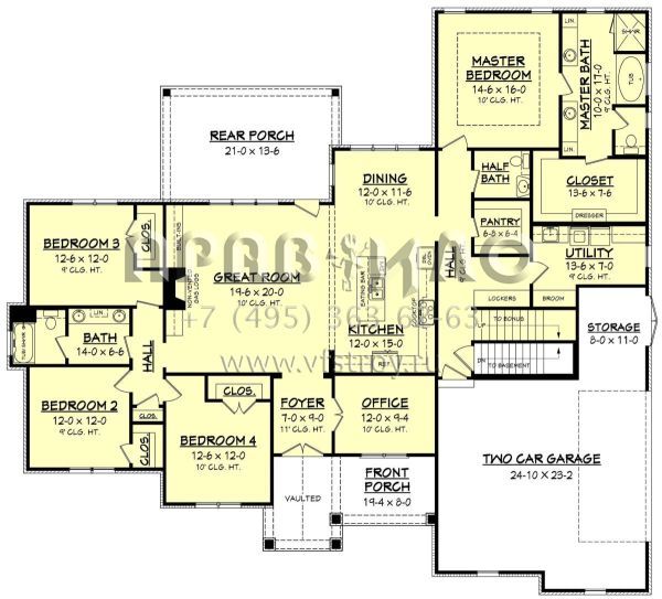 Проект одноэтажного дома с гаражом на две машины в английском стиле S5-245 (041-00159)
