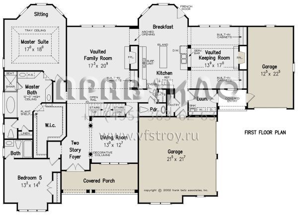Проект двухэтажного дома с гаражом на три и более машин в английском стиле S5-323 (8594-00151)