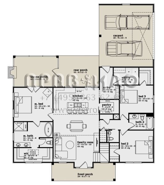 Проект двухэтажного дома с гаражом на две машины в современном стиле S5-197 (7174-00011)