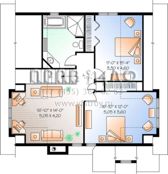 Проект двухэтажного дома без гаража в современном стиле S5-188 (034-01022)