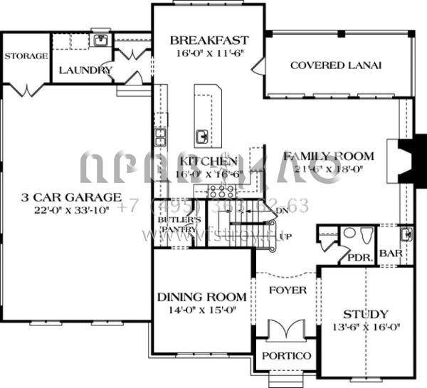 Проект двухэтажного дома с гаражом на три и более машин в современном стиле S5-492 (3323-00388)