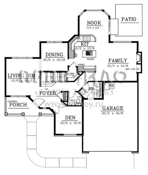 Проект двухэтажного дома с гаражом на две машины в стиле Ранчо S5-217 (692-00171)