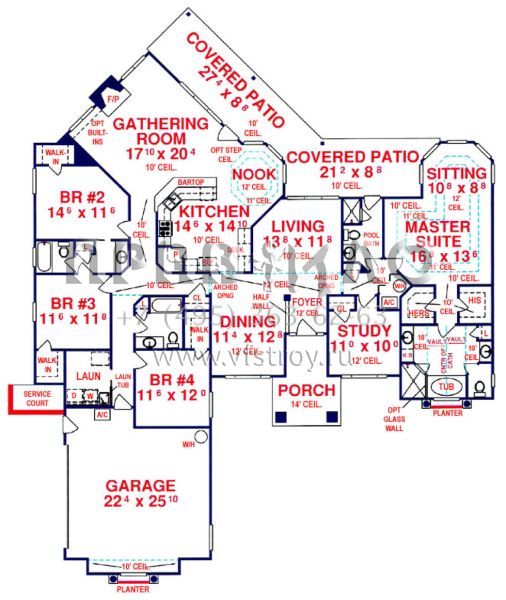 Проект одноэтажного дома с гаражом на две машины в прибрежном стиле S5-273 (4766-00093)