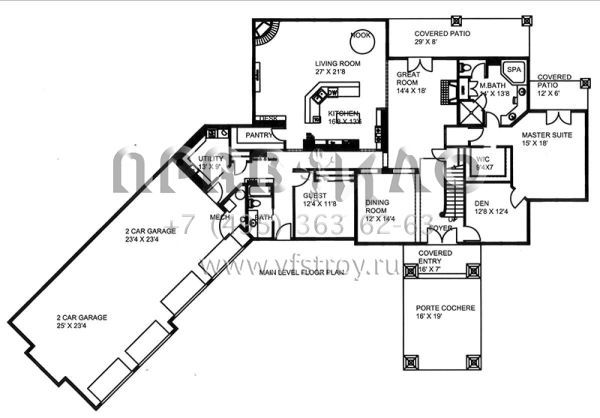 Проект двухэтажного дома с гаражом на три и более машин в скандинавском стиле S5-390 (039-00652)