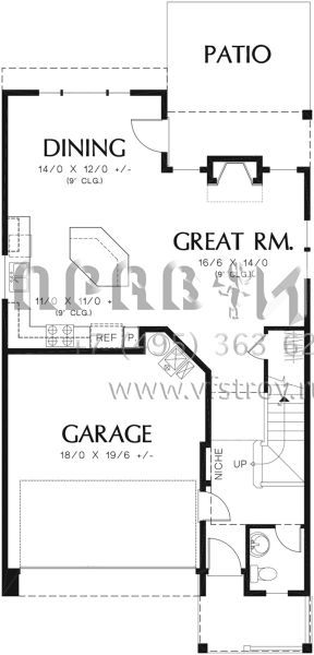 Проект двухэтажного дома с гаражом на две машины в современном стиле S5-169 (2559-00753)