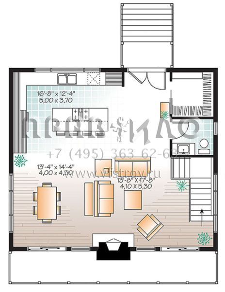 Проект двухэтажного дома без гаража в современном стиле S5-166 (034-01117)