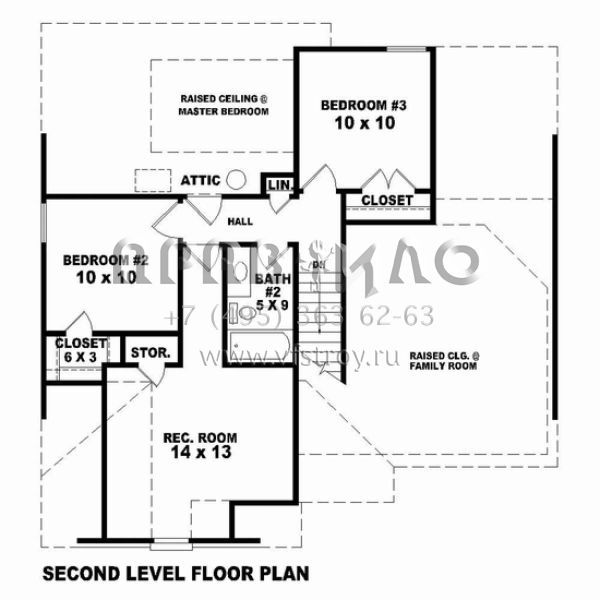 Проект двухэтажного дома с гаражом на две машины в стиле Ранчо S5-150 (053-02281)
