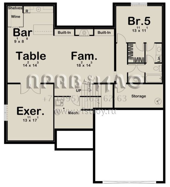 Проект двухэтажного дома с гаражом на две машины в современном стиле S5-312 (963-00421)