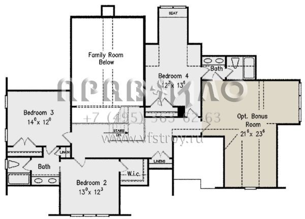 Проект двухэтажного дома с гаражом на три и более машин в стиле Ранчо S5-297 (8594-00254)