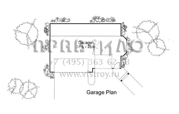 Проект двухэтажного дома с гаражом на три и более машин в стиле Ранчо S5-404 (9401-00078)