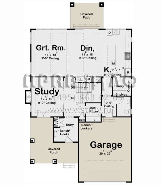 Проект двухэтажного дома с гаражом на две машины в американском стиле S5-279 (963-00737)