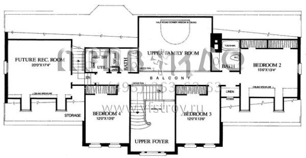 Проект двухэтажного дома с гаражом на две машины в стиле Ранчо S5-307 (7922-00107)