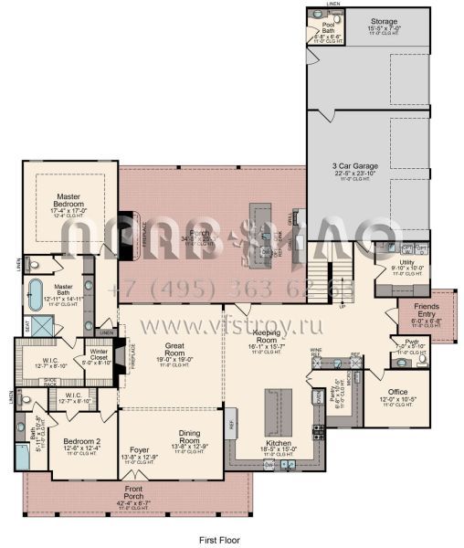 Проект двухэтажного дома с гаражом на три и более машин в современном стиле S5-415 (5995-00002)