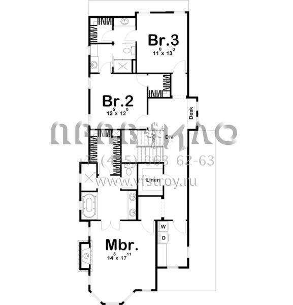 Проект двухэтажного дома с гаражом на две машины в английском стиле S5-215 (963-00300)