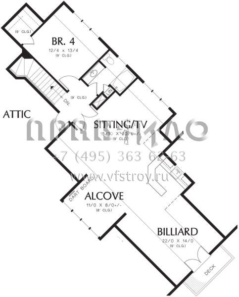 Проект двухэтажного дома с гаражом на три и более машин в стиле Шале S5-403 (2559-00792)