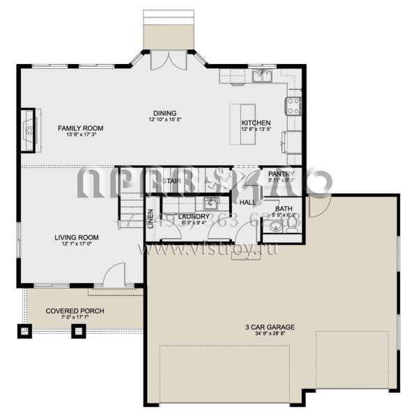 Проект двухэтажного дома с гаражом на три и более машин в американском стиле S5-215 (2802-00068)