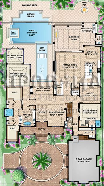 Проект двухэтажного дома с гаражом на три и более машин в прибрежном стиле S5-705 (1018-00269)