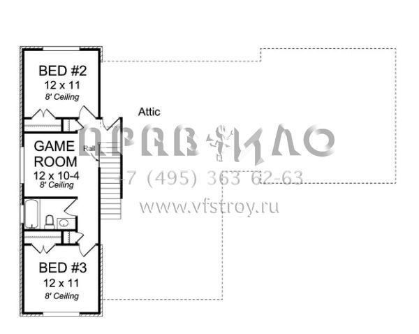 Проект двухэтажного дома с гаражом на две машины в стиле Ранчо S5-167 (4848-00057)