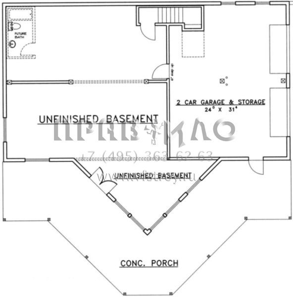 Проект двухэтажного дома с гаражом на две машины в американском стиле S5-299 (039-00045)