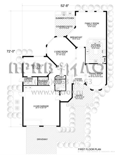 Проект двухэтажного дома с гаражом на две машины в прибрежном стиле S5-359 (168-00045)