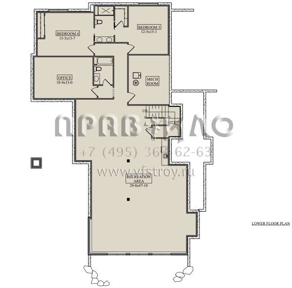 Проект одноэтажного дома с гаражом на три и более машин в американском стиле S5-273 (5631-00244)