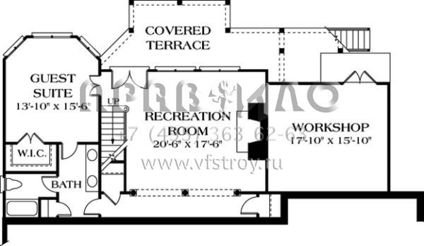 Проект двухэтажного дома с гаражом на две машины в английском стиле S5-364 (3323-00214)