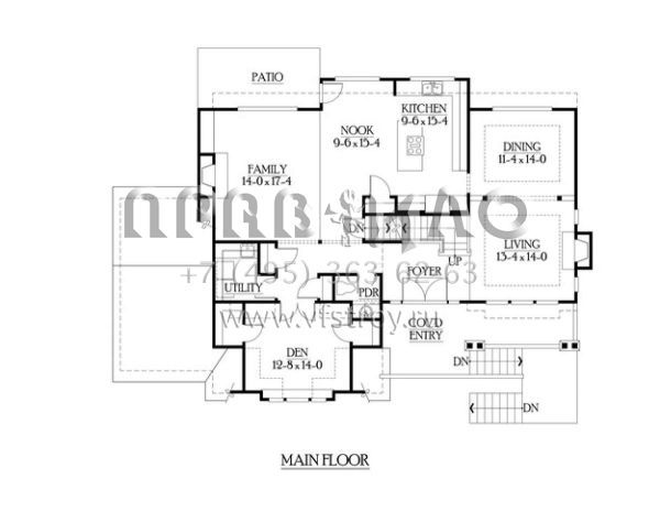 Проект двухэтажного дома с гаражом на три и более машин в американском стиле S5-293 (341-00107)