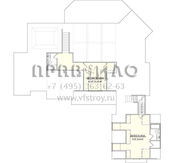 Проект двухэтажного дома с гаражом на две машины в стиле Ранчо S5-309 (6939-00020)