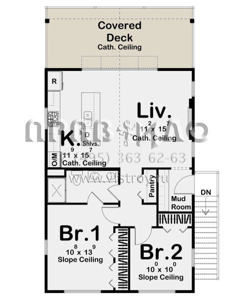 Проект двухэтажного дома с гаражом на две машины в современном стиле S5-85 (963-00599)