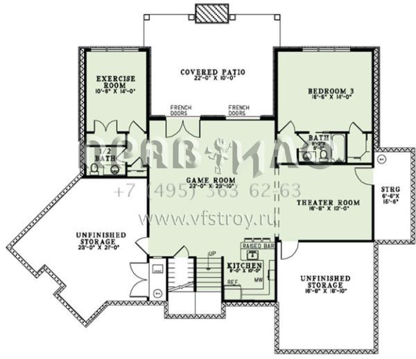 Проект одноэтажного дома с гаражом на три и более машин в английском стиле S5-389 (110-01004)