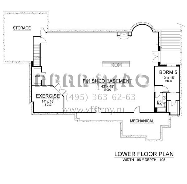 Проект двухэтажного дома с гаражом на три и более машин в английском стиле S5-731 (5445-00282)