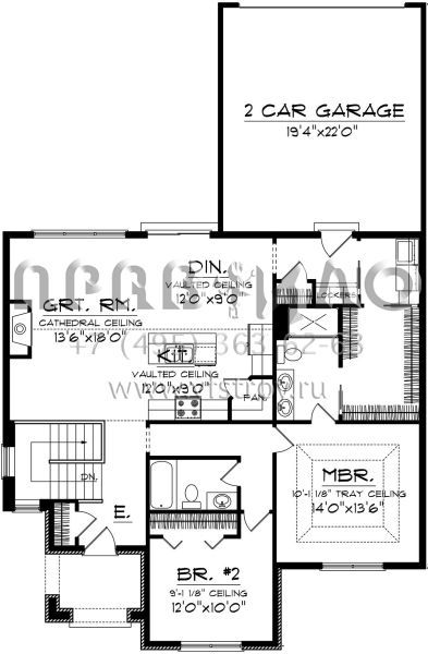 Проект одноэтажного дома с гаражом на две машины в современном стиле S5-130 (1020-00252)