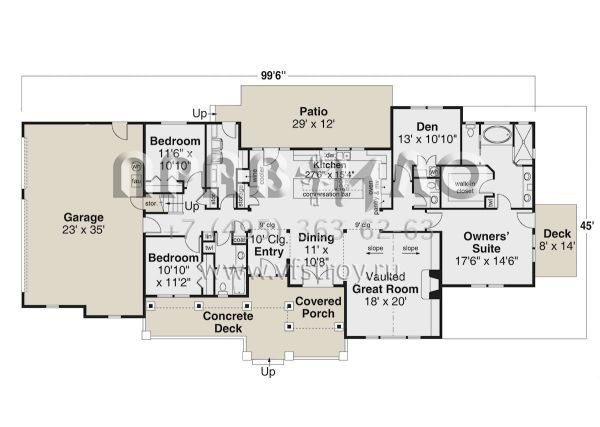 Проект двухэтажного дома с гаражом на три и более машин в американском стиле S5-279 (035-01078)