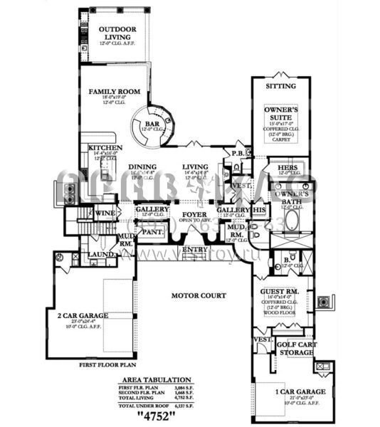 Проект двухэтажного дома с гаражом на три и более машин в американском стиле S5-441 (3978-00062)