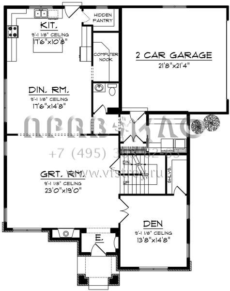 Проект двухэтажного дома с гаражом на две машины в современном стиле S5-250 (1020-00107)