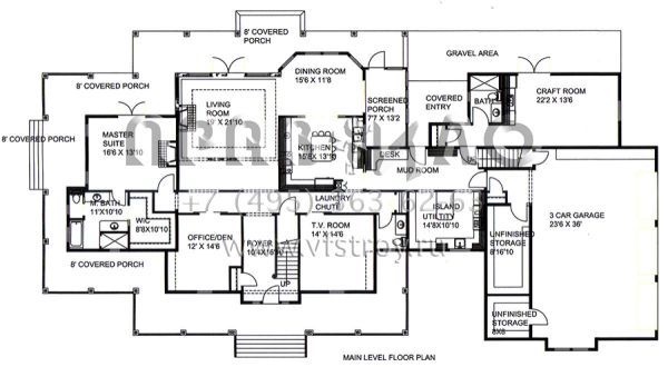 Проект двухэтажного дома с гаражом на три и более машин в стиле Ранчо S5-348 (039-00666)