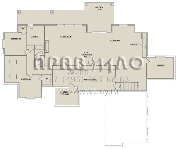 Проект одноэтажного дома с гаражом на две машины в стиле Ранчо S5-274 (8768-00012)