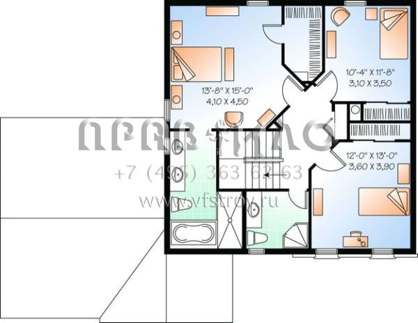 Проект двухэтажного дома с гаражом на две машины в английском стиле S5-168 (034-00956)