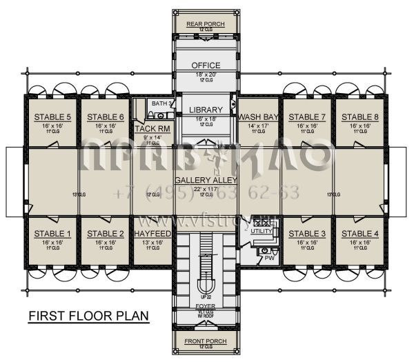 Проект двухэтажного дома без гаража в стиле БарнХаус S5-495 (5445-00507)