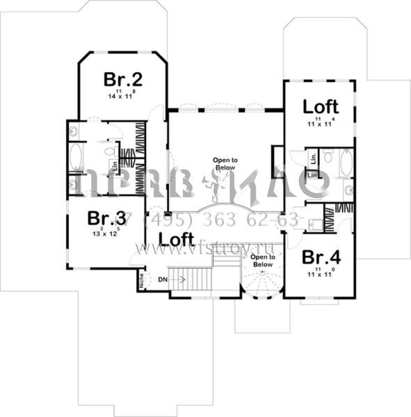 Проект двухэтажного дома с гаражом на три и более машин в английском стиле S5-320 (963-00212)