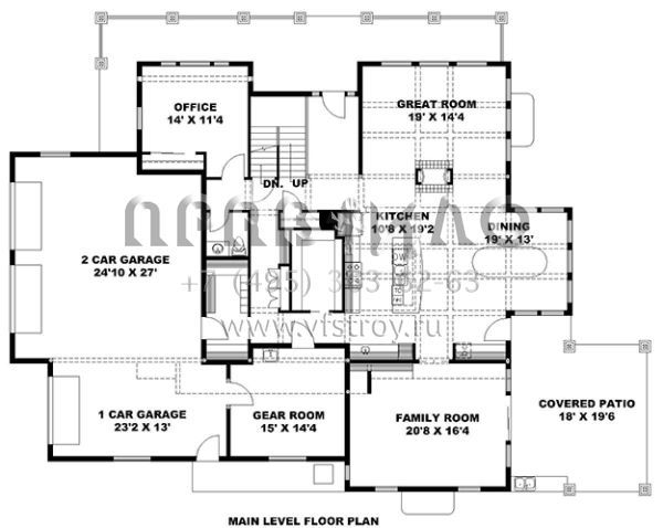 Проект двухэтажного дома с гаражом на три и более машин в американском стиле S5-541 (039-00683)