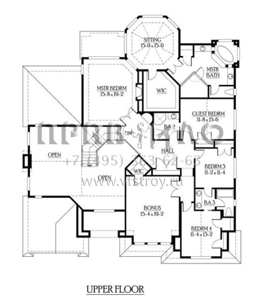 Проект двухэтажного дома с гаражом на три и более машин в стиле Ранчо S5-441 (341-00277)