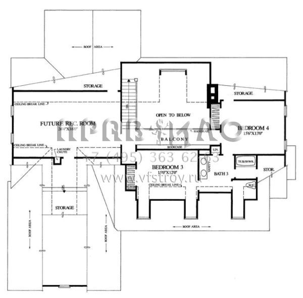 Проект двухэтажного дома с гаражом на две машины в стиле Ранчо S5-291 (7922-00066)