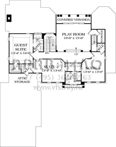 Проект двухэтажного дома с гаражом на три и более машин в современном стиле S5-547 (3323-00413)