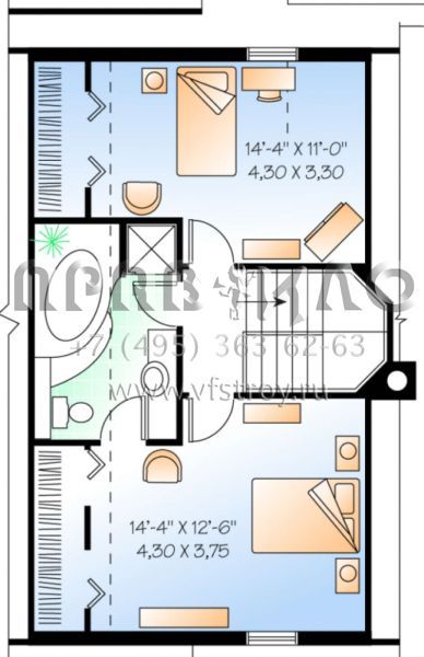 Проект двухэтажного дома без гаража в современном стиле S5-138 (034-00147)